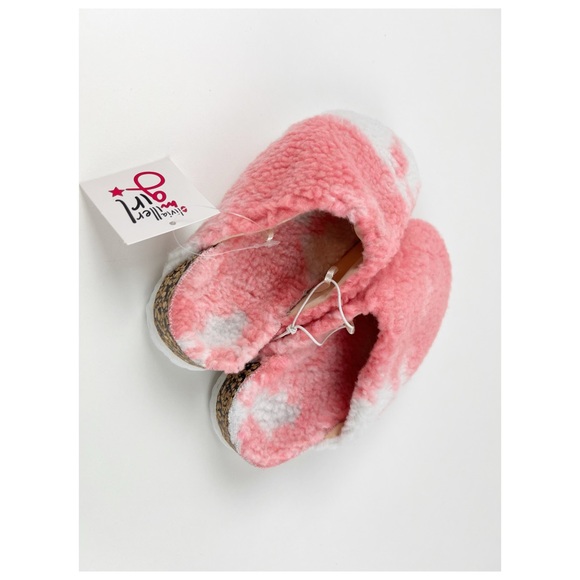 Olivia Miller Girl Faux Sherpa Slipper Slip-on Pink Cow Size 12 - Picture 3 of 7